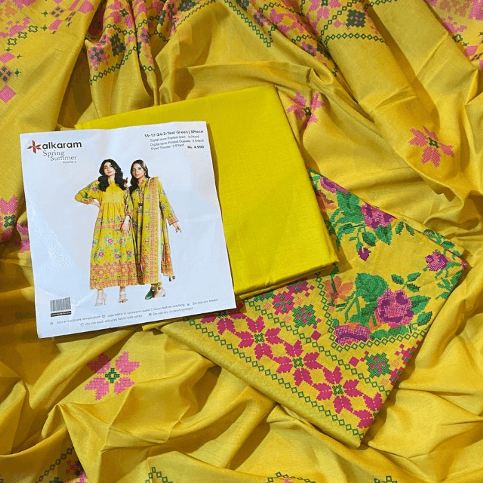 Alkaram Digital Lawn 3 - Pc Unstitch