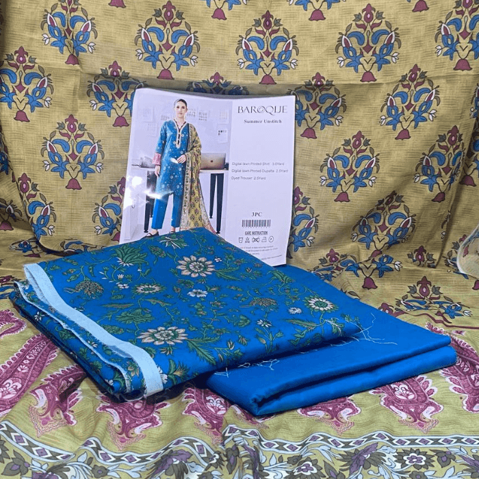 Baroque Unstitched 3 - Pc Dgital Lawn