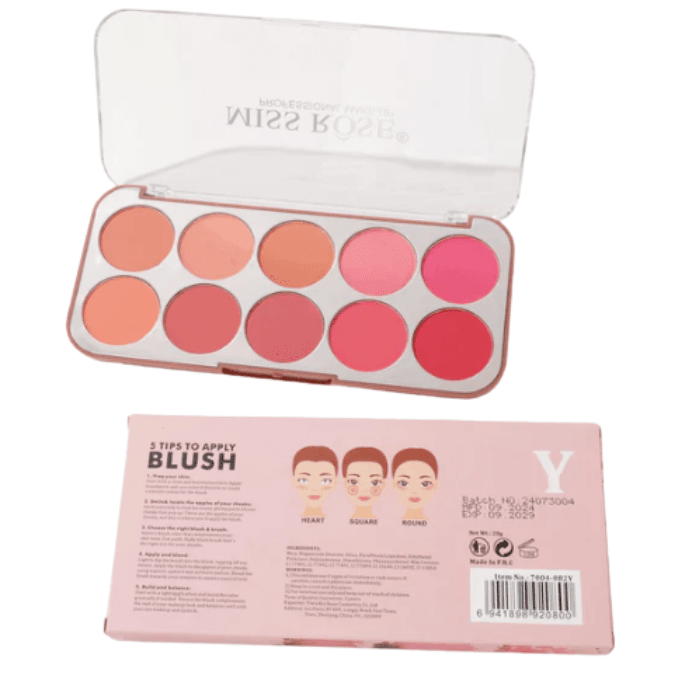 Miss Rose 10 Colors Blush On Palette /cosmetics
