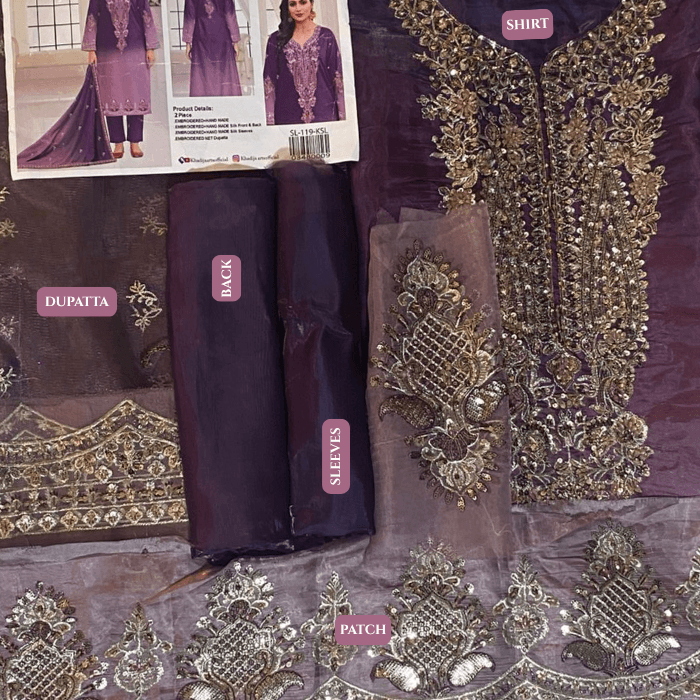 Mushq 2p Hm Silk Fbs Net Dupatta Sl119 (kal)