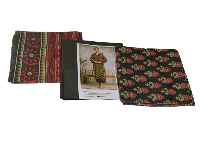 Edenrobe Unstitched 3PC Printed Lawn Shirt Trouser And Dupatta